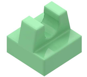 LEGO Mittelgrün Fliese 1 x 1 mit Clip (Kein Schnitt in der Mitte) (2555 / 12825)