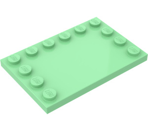 LEGO Mellangrön Bricka 4 x 6 med Knoppar på 3 Edges (6180)