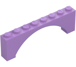 LEGO Medium lavendel Bue 1 x 8 x 2 Hevet, tynn topp uten forsterket underside (16577 / 40296)