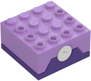 LEGO Středně levandulová Kostka 4 x 4 s Zvuk Button (102723)