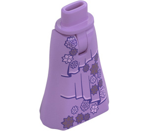 LEGO Lavanda media Friends Fianco con Lungo Gonna con Viola Fiori (cerniera sottile) (36187 / 107037)