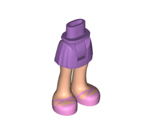 LEGO Medium lavendel Heup met Basic Gebogen Skirt met Bright Pink Open Shoes met Laces met dik scharnier (23896 / 92820)