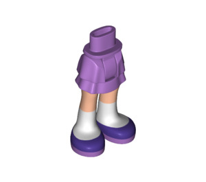 LEGO Medium Lavender Hip with Short Double Layered Skirt with Purple Shoes and White Socks (23898 / 35624)