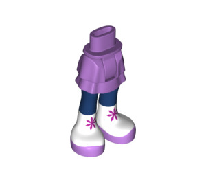 LEGO Medium Lavender Hip with Short Double Layered Skirt with White and Purple shoes (23898 / 92818)