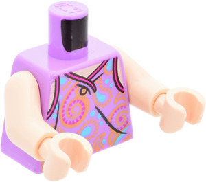 LEGO Lavande Moyenne Minifigurine Torse avec Paisley Patterned Tank Haut (973 / 76382)