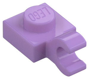 LEGO Mittlerer Lavendel Platte 1 x 1 mit Horizontaler Clip (Dick geöffneter O-Clip) (52738 / 61252)