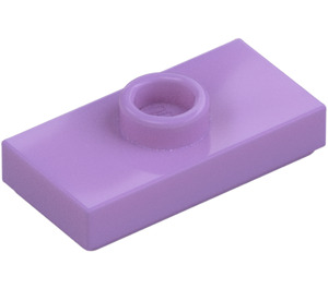 LEGO Mittlerer Lavendel Platte 1 x 2 mit 1 Noppe (mit Nut und unterem Noppenhalter) (15573 / 78823)