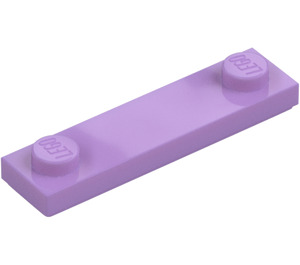 LEGO Medium lavendel Plate 1 x 4 med To Knotter med Rille (41740)