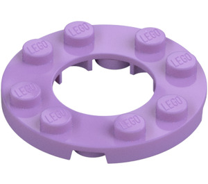 LEGO Medium lavendel Plaat 4 x 4 Rond met Uitsparing (11833 / 28620)