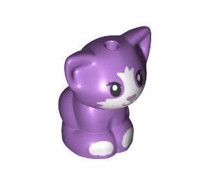 LEGO Medium Lavender Sitting Cat (Small) with Purple Nose (72530 / 77304)