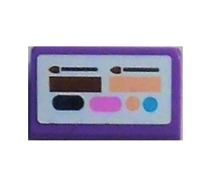 LEGO Medium Lavender Slope 1 x 2 (31°) with Makeup Box Sticker (85984)
