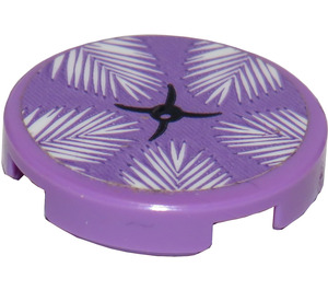 LEGO Medium Lavender Tile 2 x 2 Round with Medium Lavender Seat Cushion with Button Sticker with Bottom Stud Holder (14769)