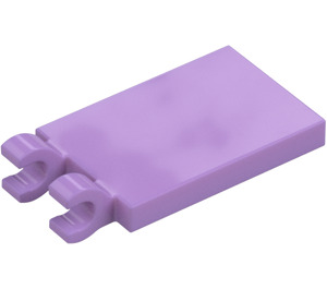 LEGO Medium Lavender Tile 2 x 3 with Horizontal Clips (Thick Open 'O' Clips) (30350 / 65886)