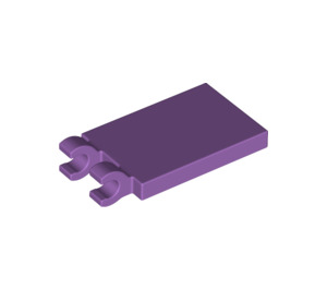 LEGO Medium Lavender Tile 2 x 3 with Horizontal Clips (Thick Open 'O' Clips) (30350 / 65886)