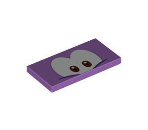 LEGO Medium Lavender Tile 2 x 4 with Urchin Face (87079 / 94294)