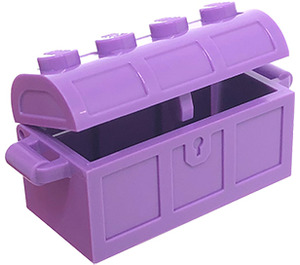 LEGO Medium Lavender Treasure Chest with Lid (Thick Hinge with Slots in Back)