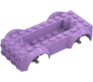 LEGO Medium Lavender Vehicle Base with Medium Stone Gray Wheel Holders (1813 / 12622)