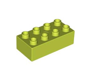 LEGO Medium Lime Duplo Brick 2 x 4 (3011 / 31459)
