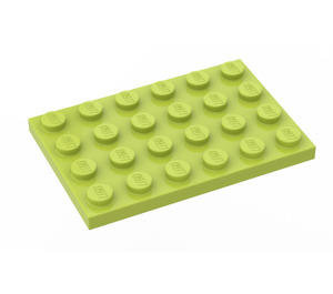 LEGO Medium limoen Plaat 4 x 6 (3032)