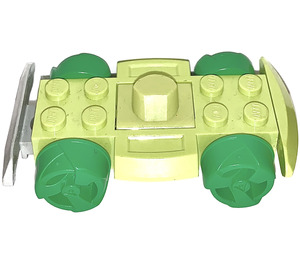 LEGO Medium Lime Racers Chassis with Bright Green Wheels