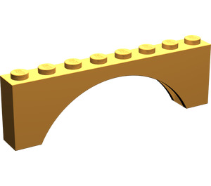 LEGO Mittlere Orange Bogen 1 x 8 x 2 Dickes Oberteil und verstärkte Unterseite (3308)