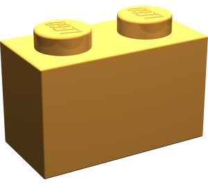 LEGO Medium Oranje Steen 1 x 2 met buis aan de onderzijde (3004 / 93792)