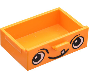 LEGO Medium Orange Drawer with Face without Reinforcement (4536)