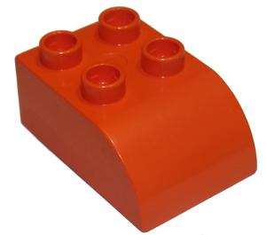 LEGO Mittlere Orange Duplo Backstein 2 x 3 mit Gebogenes Oberteil (2302)