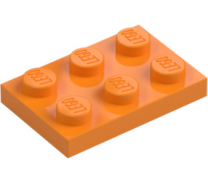 LEGO Keskitumma oranssi Levy 2 x 3 (3021)