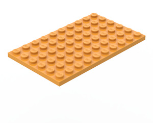 LEGO Orange moyen assiette 6 x 10 (3033)