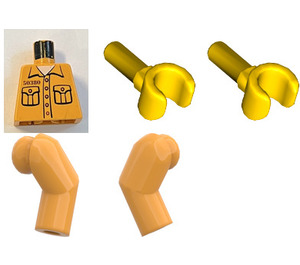 LEGO Medium Orange Prisoner 50380 Shirt with Pockets Torso (973)
