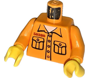 LEGO Mittleres Orange Gefangene(r) 50380 Hemd mit Pockets Torso (973 / 73403)