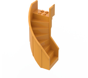 LEGO Medium Orange Staircase 6 x 6 x 7.333 Enclosed Curved (2046)