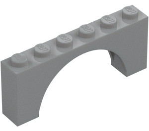 LEGO Medium steengrijs Boog 1 x 6 x 2 Top met gemiddelde dikte (15254)