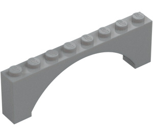 LEGO Medium stengrå Hvælving 1 x 8 x 2 Hævet, tynd top uden forstærket underside (16577 / 40296)