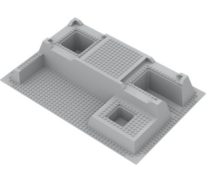 LEGO Mittleres Steingrau Grundplatte 32 x 48 Raised mit Level Vorderseite (51542)