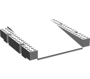 LEGO Medium Steengrijs Grondplaat Platform 16 x 16 x 2.3 Ramp (2642)