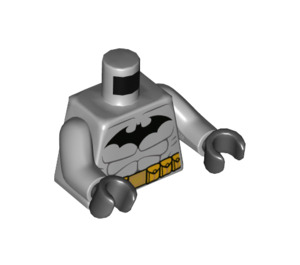 LEGO Mittleres Steingrau Batman mit Grau Anzug und Gold Gürtel mit Schwarz Boots Minifigur Torso (973 / 76382)