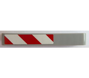 LEGO Gris pierre moyen Faisceau 7 avec rouge et blanc Danger Rayures (Droite) Autocollant (32524)