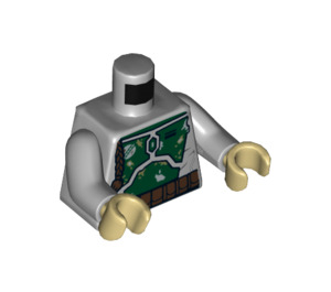 LEGO Medium steingrå Boba Fett med Olive Grønn Pauldron og Beige Hender Minifigur Overkropp (973 / 76382)