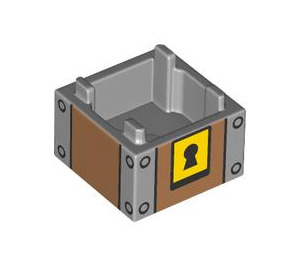 LEGO Medium Stone Gray Box 2 x 2 with Key hole (2821 / 103777)