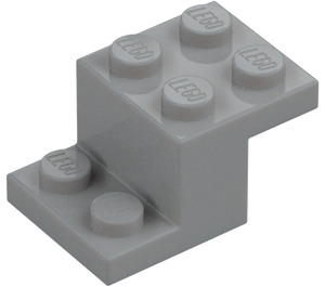 LEGO Medium stengrå Beslag 2 x 3 med Plade og Step med Bund Knops Holder (73562)