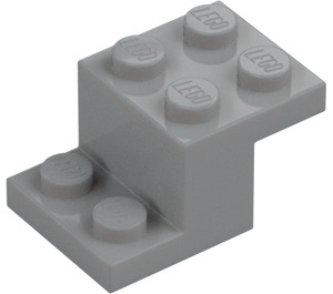 LEGO Mittleres Steingrau Halterung 2 x 3 mit Platte und Step ohne Bodennoppenhalter (18671)