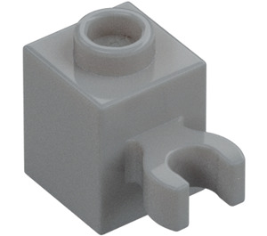 LEGO Medium steengrijs Steen 1 x 1 met Verticaal Klem (Open 'O'-clip, holle knop) (60475 / 65460)