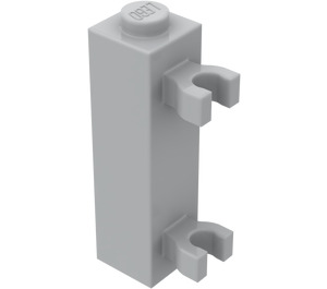 LEGO Gris piedra medio Ladrillo 1 x 1 x 3 con Vertical Clips (Espiga sólida) (60583)