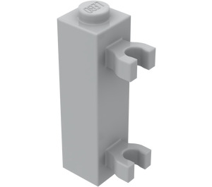 LEGO Mittleres Steingrau Backstein 1 x 1 x 3 mit Vertikale Clips (Solider Bolzen) (60583)