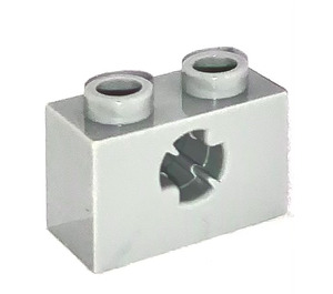 LEGO Medium Stone Gray Brick 1 x 2 with Axle Hole ('X' Opening) (32064)