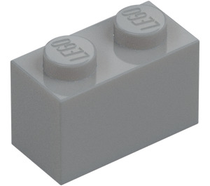 LEGO Mittleres Steingrau Stein 1 x 2 mit Unterrohr (3004 / 93792)