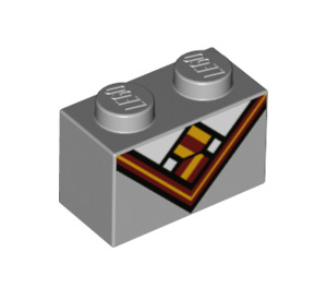 LEGO Medium Stone Gray Brick 1 x 2 with grey jumper with Bottom Tube (3004 / 39709)