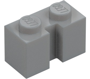 LEGO Średni kamienny szary Cegła 1 x 2 z rowkiem (4216)